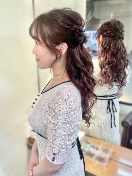 ディア(.eer) エクステヘアセット☆ // 華やかハーフアップ × ねじり編み込み