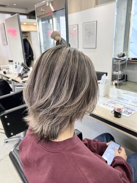 アジールヘア 赤羽駅南口店(agir hair) 赤羽メンズダブルカラーバレイヤージュミルクティーブリーチ2回