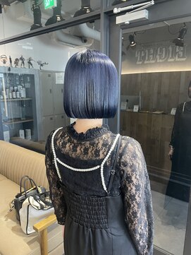 エイト 池袋店(EIGHT ikebukuro) 【EIGHT ikebukuro】ケアブリーチ使用ネイビーブルー