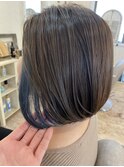 Barretteインナーブルー×ボブ