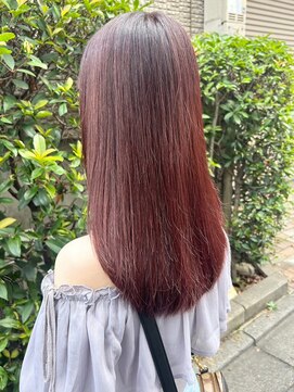 ミュラ(mulah) ブリーチなしチェリーピンク暖色カラー*ストレートヘア