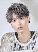 波巻きパーマツイストスパイラルパーマツーブロックメンズ