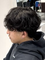 オーシャントーキョー 仙台(OCEAN TOKYO)&nbsp;シャドウパーマ黒髪マッシュ韓国2ブロックショートスパイラル