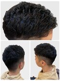 ツーブロフェード風爽やか短髪癖毛風パーマ