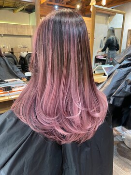 マスカリ(muscali) 【原田】ピンクバレイヤージュ　ハイトーン　ピンクヘア