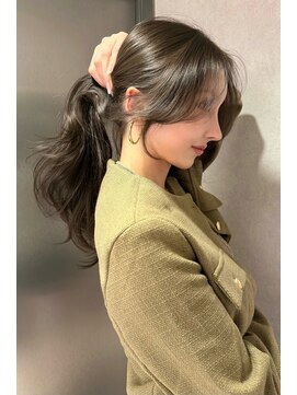 グレージュブラウン　レイヤーカット 【韓国ヘア 大阪 梅田】