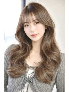 ヘーゼルベージュ　ブリーチなし　レイヤーカット　韓国風