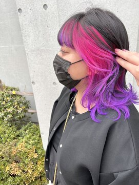 シモキタジャムズ ピンク→ラベンダー＊インナーカラー/グラデーションカラー