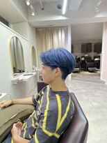 フェイス 石川町 (FACE)&nbsp;センターパート　パーマ　ブルーカラー