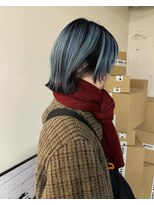 ノラ シブヤ(NORA)&nbsp;ウルフボブ/デザインカラー/水色カラー/寒色カラー