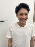 メンズピンパーマ× アップバング