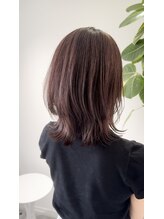 チョキナ(chokina.) 外ハネミディアムレイヤー×ピンクブラウン