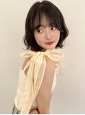 波巻きボブ　ダークカラー　顔周りカット　小顔カット　艶髪