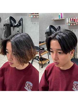 アッシュ 高幡不動店(Ash) メンズ曲がる縮毛矯正before/after