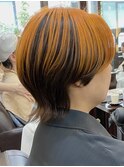 オレンジアンブレラカラー◎センターパートウルフ【池袋】