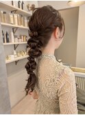 アレンジ　艶髪　髪質改善　ヘアセット　編みおろし　顔まわり