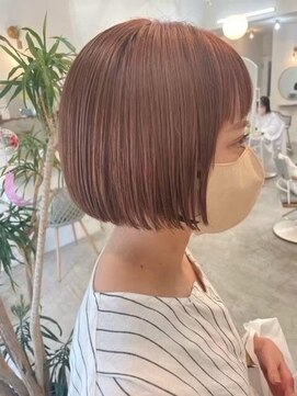 ロミー 本厚木(ROMMY.) 20代～50代☆内巻きショートボブ◎マロンベージュ◎前髪あり