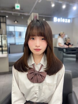 ベレーザ 渋谷(BELEZA) 15932黒髪アッシュ韓国レイヤーワンホンヘアラウンドバング