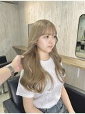 ミルクティーベージュダブルカラーインナーカラーケアブリーチ