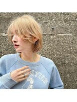 ランド(Land.)&nbsp;20代30代大人可愛い斜めバング/ストレートボブ/シルキーベージュ