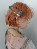 ディッセンバー 渋谷(December) オレンジカラー ボブレイヤーオレンジブラウン ボブ