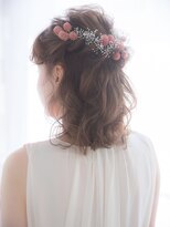 【aRietta】結婚式・二次会可愛いフィッシュボーンハーフアップ.