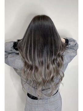 ヘアーデザイン ジェルム(Hair Design germe) ダークトーンでバレイヤージュ風エクステ/YUDU