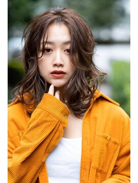 オースティン 門前仲町(AUSTIN) 大人かわいい前髪セシルカットココアブラウンフリンジウェーブ