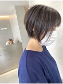 白髪ぼかしhighlight、 癖を抑えたまとまりショート[谷合