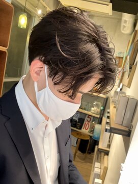 フィフス 原宿(fifth) ニュアンスパーマツーブロックメンズマッシュ刈り上げパーマ