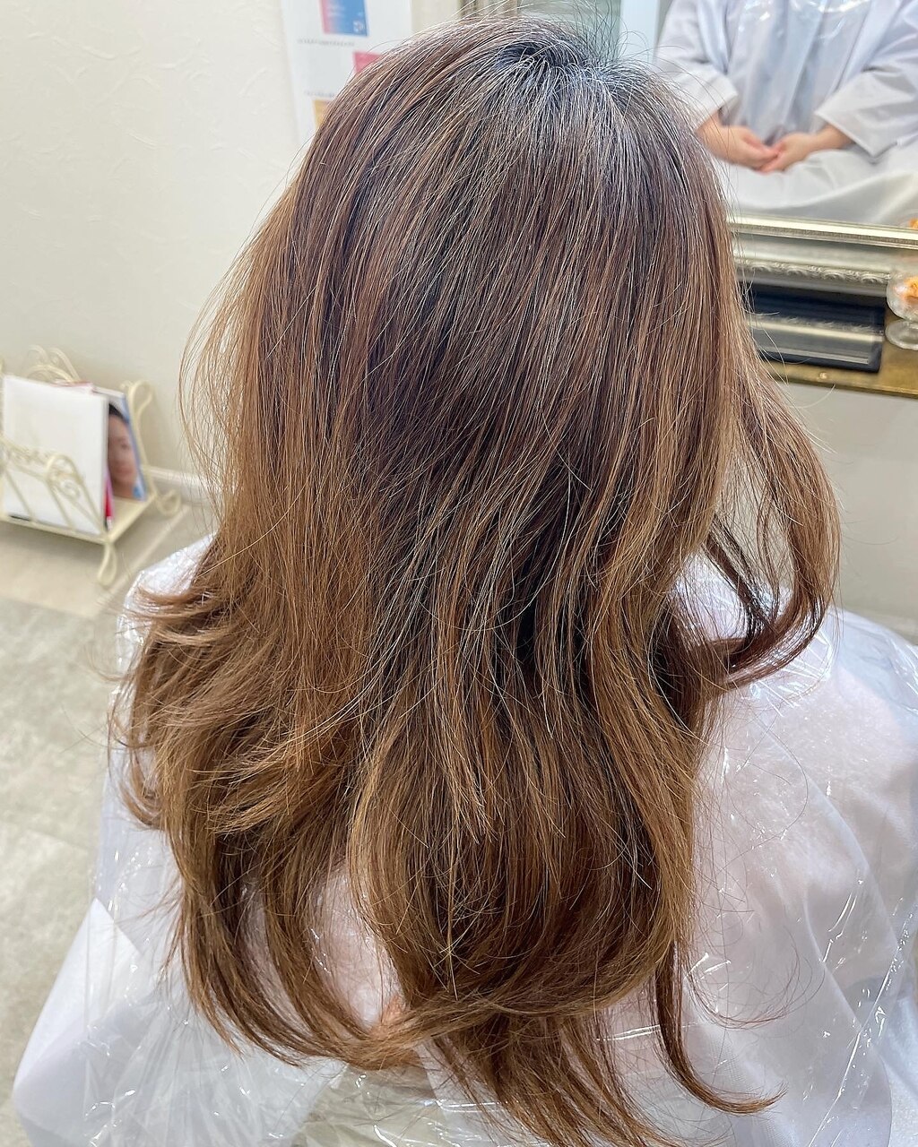 白髪ぼかしハイライトカラーから2ヶ月後 イルミナカラービーチ