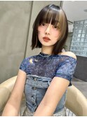 フェイスレイヤー ウザバング 切りっぱなしボブ タッセル