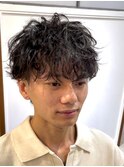 スパイラル波巻きパーマシャドウパーマ