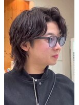 ランズ(LANDS)&nbsp;メンズカットセンターパートウルフ　【韓国ヘア 大阪 梅田】