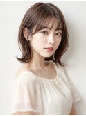 ミディアムボブ髪質改善ブリーチ無し縮毛矯正20代30代40代ULu艶