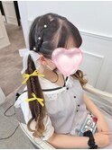 リボンで可愛さあっぷ！＊編み込みツイン＊新井