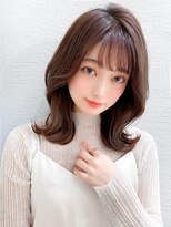 ラルユー 金山(LallYou)&nbsp;30代大人かわいい外ハネミディアム × ミルクティーベージュ