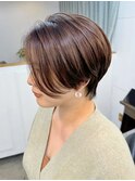 大人ショートボブ/ハンサムショート/前髪なし/20代30代40代