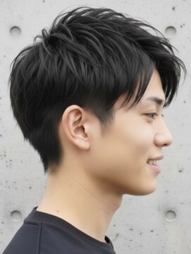 トゥルートラスト オムオム 甲府和戸(True Trust HOMME HOMME) メンズ ツーブロック 爽やかビジネスショート 黒髪
