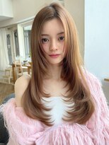 バイオレット 表参道店(Violet) 顔周りカットミディアムレイヤーハッシュカットシースルーバング