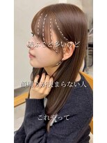 ガーランドウメダ(Garland umeda)&nbsp;艶髪/顔周りカット/流しバンク/ロングレイヤー/ココアブラウン