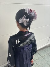 ウィット(8) 卒園式☆和装編み込みツインお団子アップ
