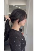 10代20代30代大人可愛い暗髪艶感ヨシンモリくびれブルーブラック