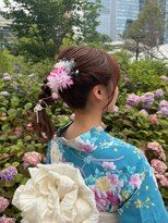バサラ 大阪梅田店(VASARA)&nbsp;浴衣ヘア　花火大会　編み下ろし　ミディアム　へアメ