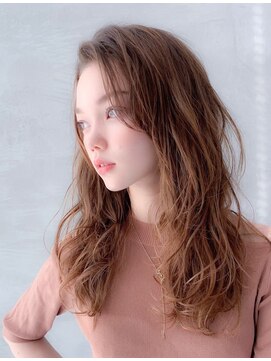 オースティン 門前仲町(AUSTIN) 大人かわいい前髪セシルカットココアブラウンフリンジウェーブ