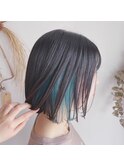 【夏スタイル】涼しげヘア インナーカラー / ブルーグリーン