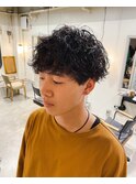 【上原啓介】波巻きパーマ×マッシュ