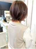 福山市美容室Caary人気オレンジブラウンカラー外ハネボブ