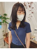 "レイヤーロング 顔まわりレイヤー 艶髪” 鈴木ちさと