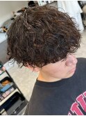 波巻きパーマメンズパーマメンズヘアツーブロックツイストパーマ